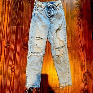 Size 0 H&M mom jeans light wash